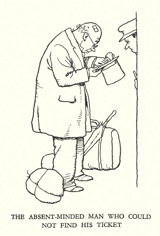Ilustração para a Ribaldry Ferroviária de W Heath Robinson (litho) de William Heath Robinson