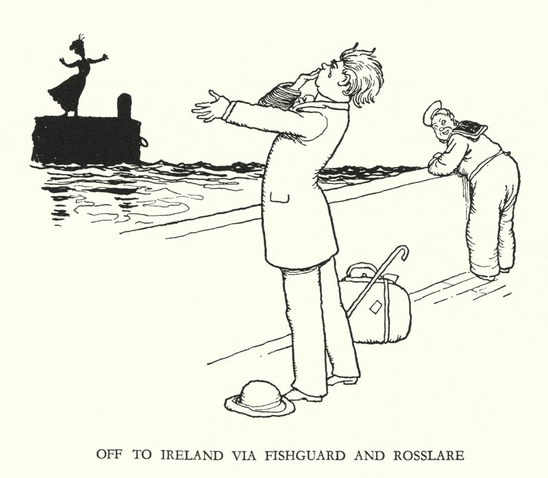 Ilustração para a Ribaldry Ferroviária de W Heath Robinson (litho) de William Heath Robinson