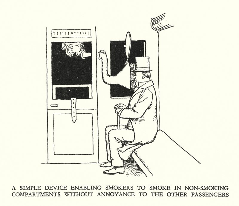 Ilustração para a Ribaldry Ferroviária de W Heath Robinson (litho) de William Heath Robinson