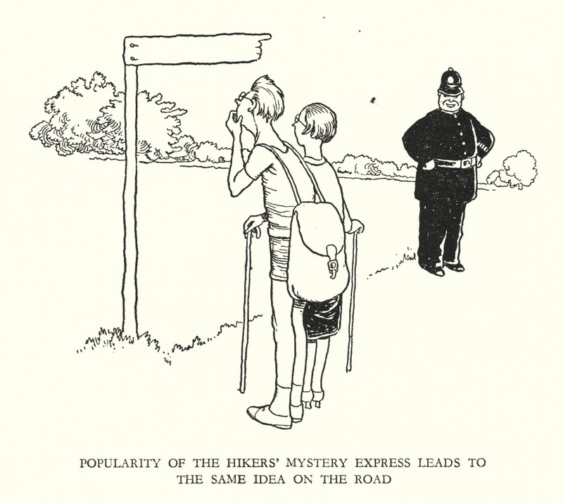 Ilustração para a Ribaldry Ferroviária de W Heath Robinson (litho) de William Heath Robinson