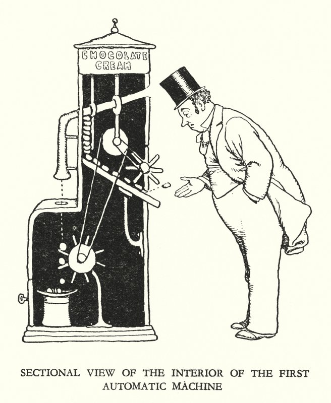 Ilustração para a Ribaldry Ferroviária de W Heath Robinson (litho) de William Heath Robinson
