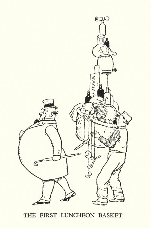 Ilustração para a Ribaldry Ferroviária de W Heath Robinson (litho) de William Heath Robinson