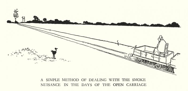 Ilustração para a Ribaldry Ferroviária de W Heath Robinson (litho) de William Heath Robinson