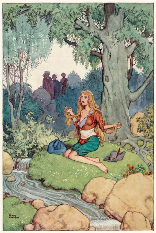 Ilustração para As Aventuras de Dom Quixote (cor litho) de William Heath Robinson