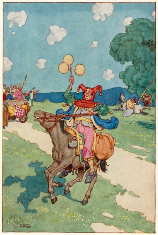 Ilustração para As Aventuras de Dom Quixote (cor litho) de William Heath Robinson