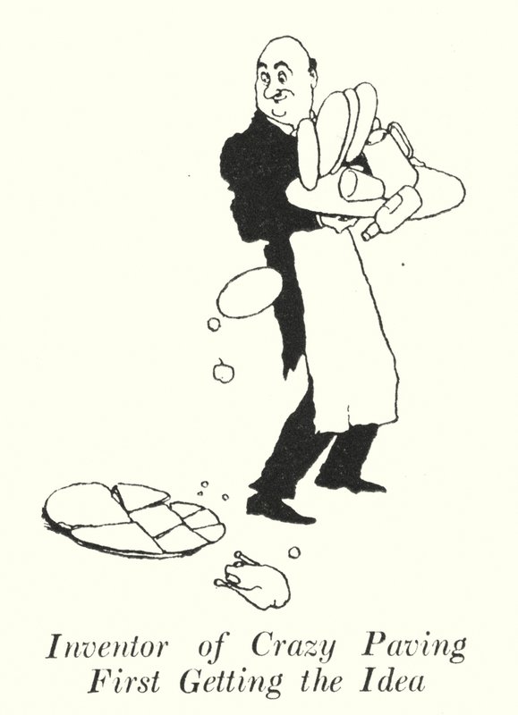 Inventor da Pavimentação Louca Primeiro a Obter a Ideia (litho) de William Heath Robinson