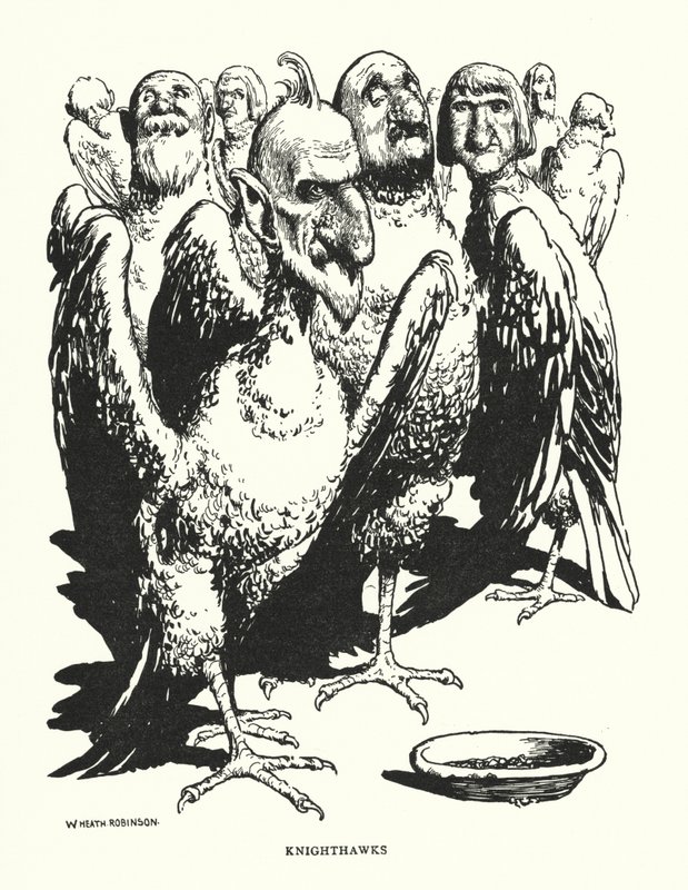 Cavaleiros falcões (litho) de William Heath Robinson