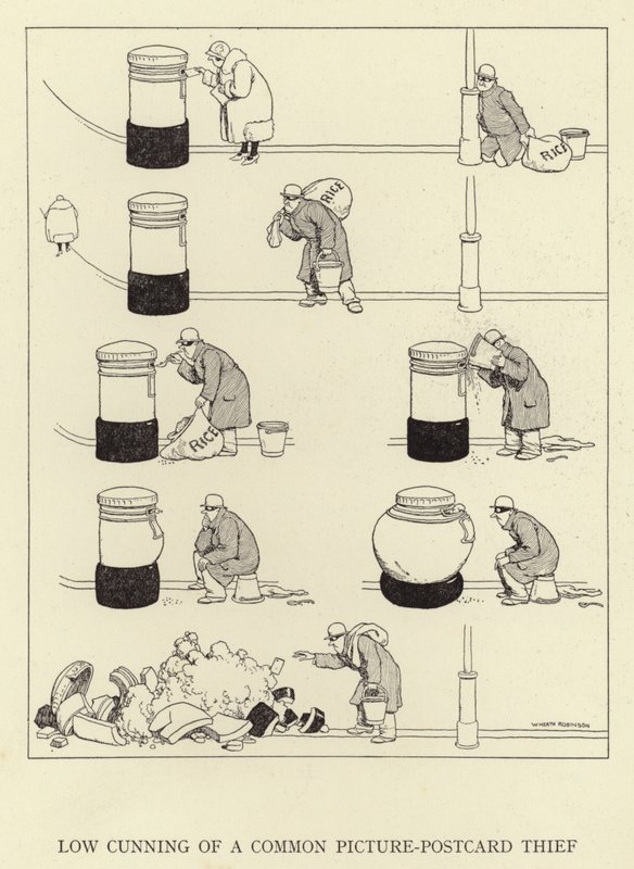 Baixa astúcia de um ladrão de cartão-postal comum de William Heath Robinson
