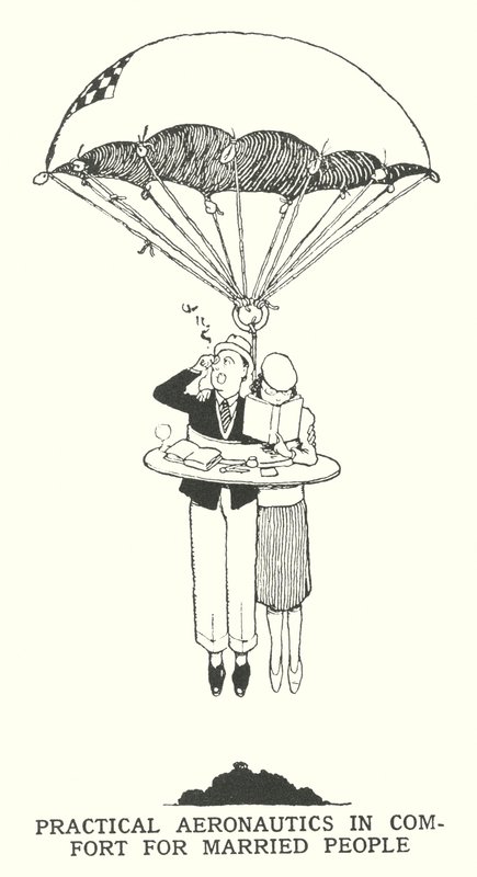Prática Aeronáutica em Conforto para Casais (litho) de William Heath Robinson