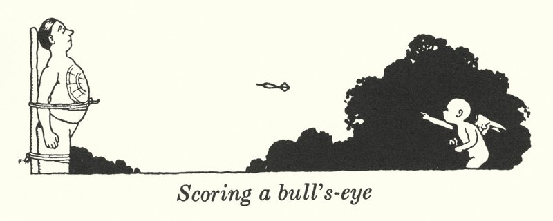 Marcando um olho de boi (litho) de William Heath Robinson