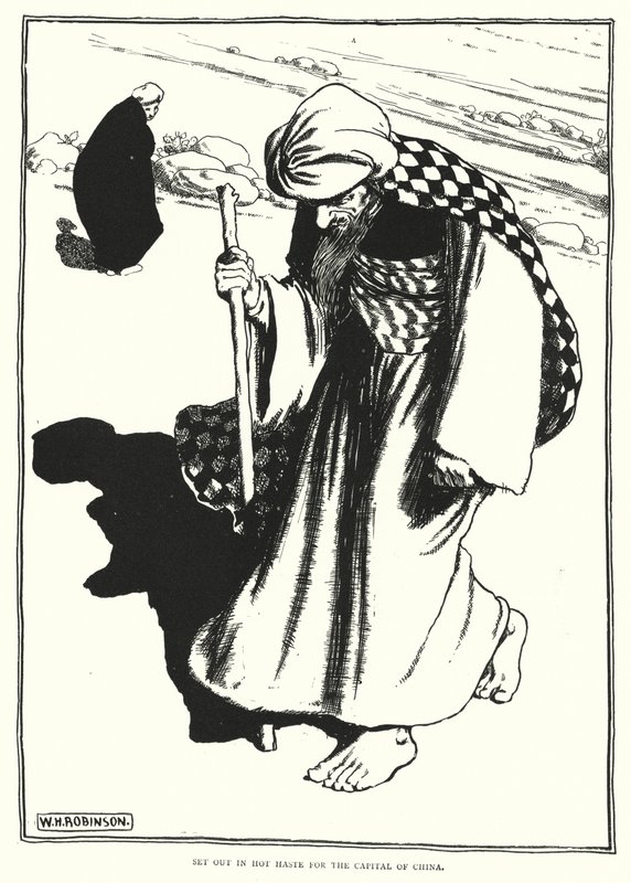 Partida apressada para a capital da China (gravura) de William Heath Robinson