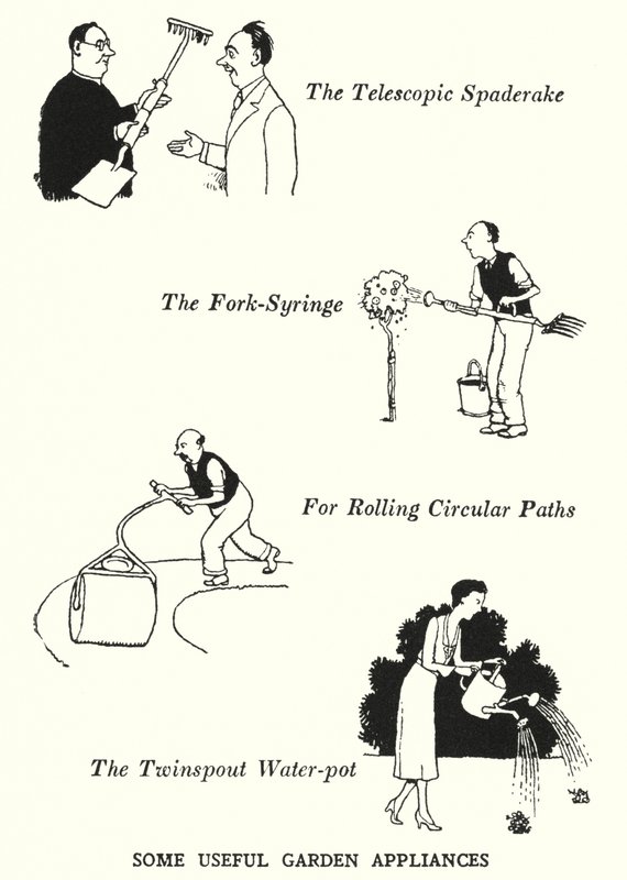 Alguns Utilitários de Jardim (litho) de William Heath Robinson