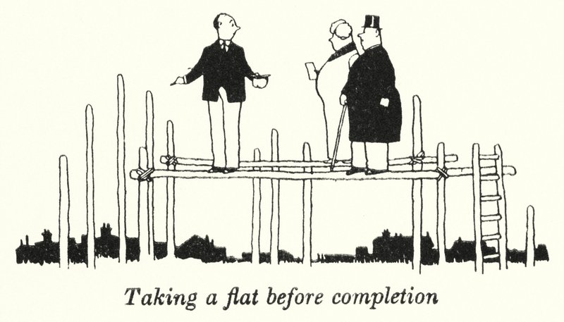 Tirar um apartamento antes da conclusão (litho) de William Heath Robinson