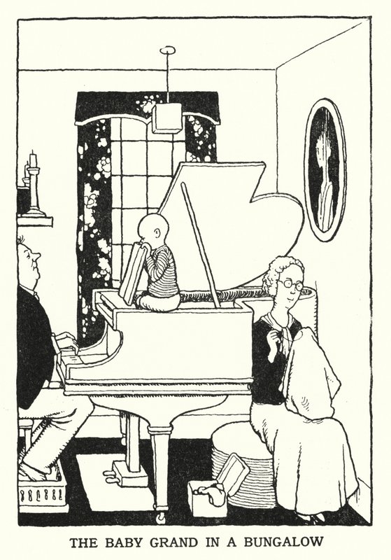 O Grande Bebê em um Bungalow (litho) de William Heath Robinson