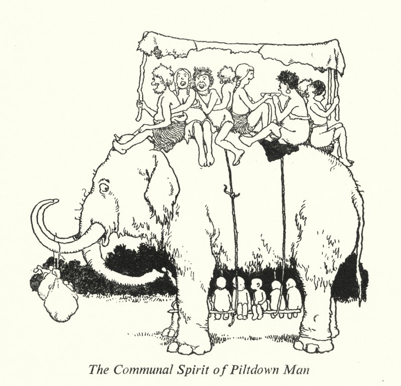 O Espírito Comunal do Homem Piltdown (litho) de William Heath Robinson