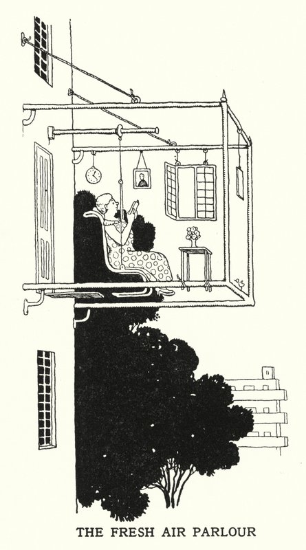O Salão de Ar Fresco (litho) de William Heath Robinson