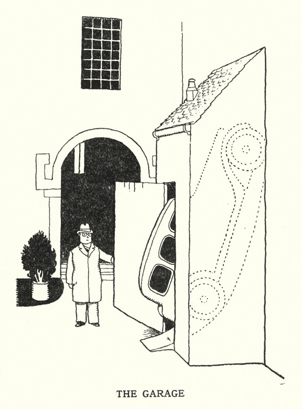 A Garagem (litho) de William Heath Robinson