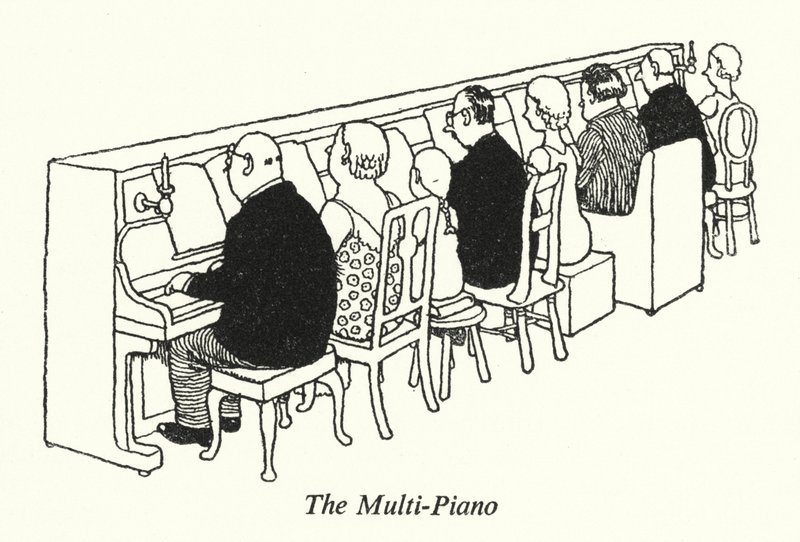 O Multi-Piano (litho) de William Heath Robinson