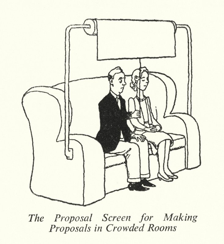 A Tela de Propostas para a Elaboração de Propostas em Salas Cheias (litho) de William Heath Robinson