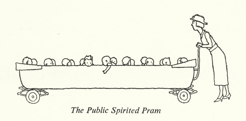 O Pram Espirituoso Público (litho) de William Heath Robinson