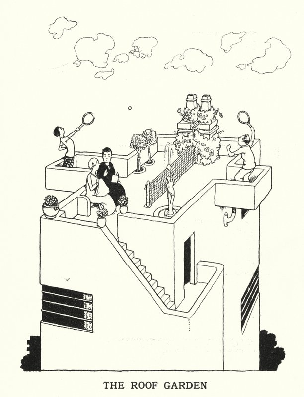 O Jardim do Telhado (litografia) de William Heath Robinson