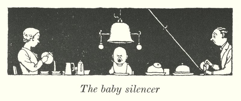 O silenciador para bebé (litho) de William Heath Robinson