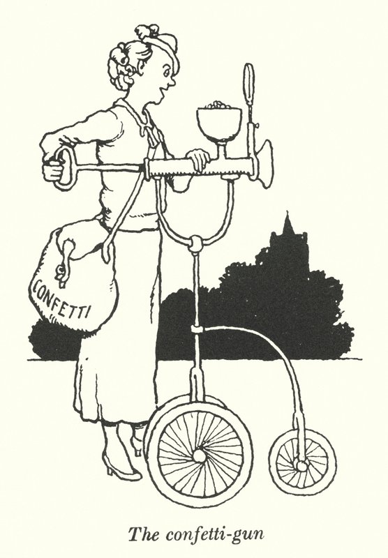 A arma de confete (litho) de William Heath Robinson