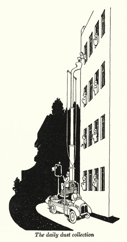 A recolha diária de pó (litho) de William Heath Robinson
