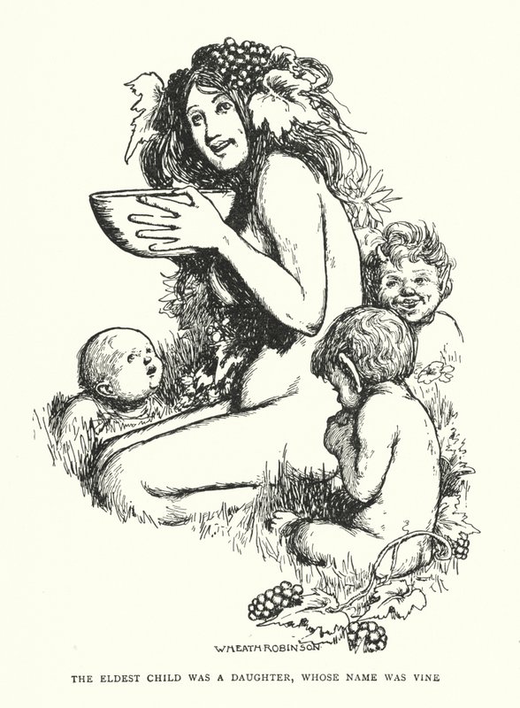 A criança mais velha era uma filha, cujo nome era Vine (litho) de William Heath Robinson