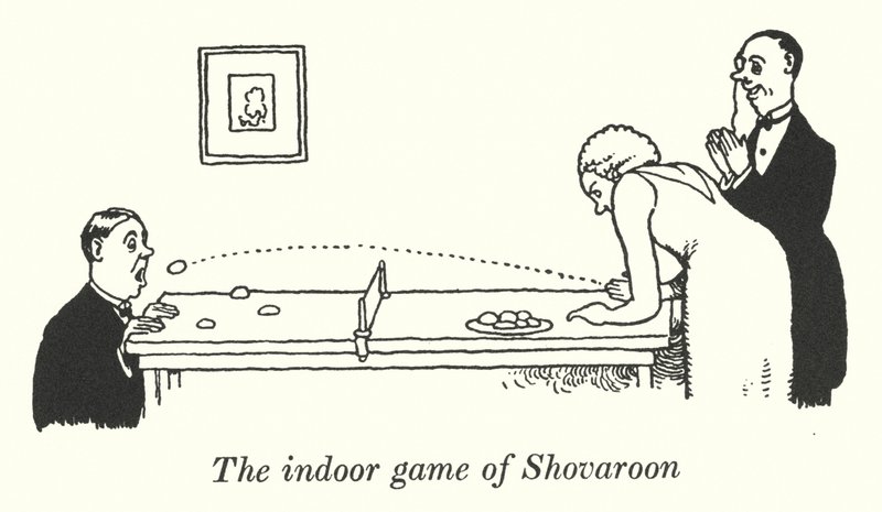 O jogo de interior de Shovaroon (litho) de William Heath Robinson