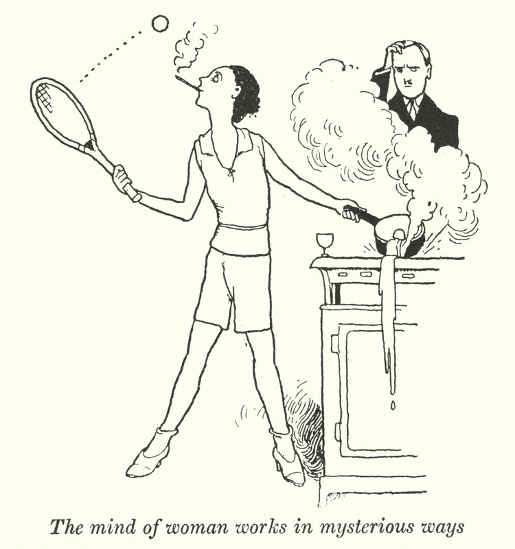 A mente da mulher trabalha de forma misteriosa (litho) de William Heath Robinson