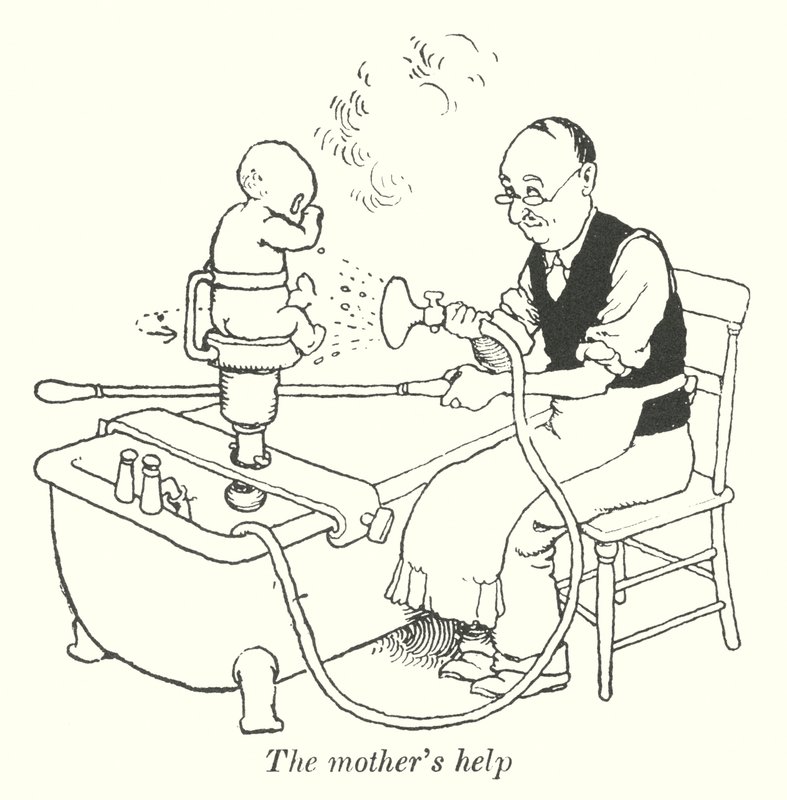 A ajuda da mãe (litho) de William Heath Robinson