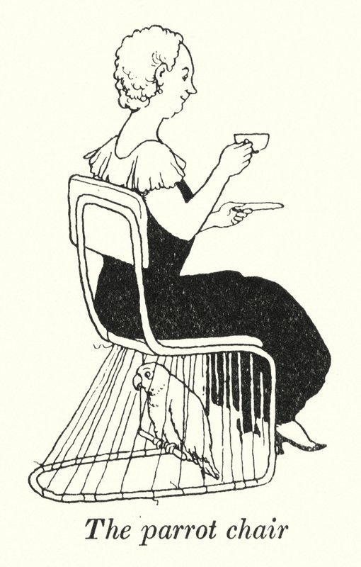 A cadeira de papagaio (litho) de William Heath Robinson