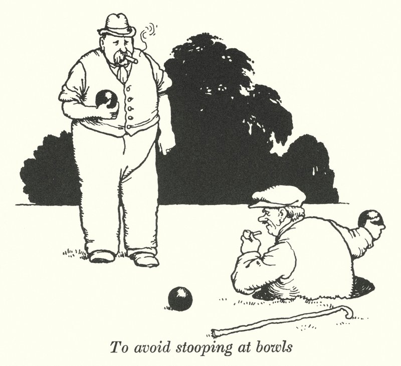 Para evitar inclinar-se nas tigelas (litho) de William Heath Robinson