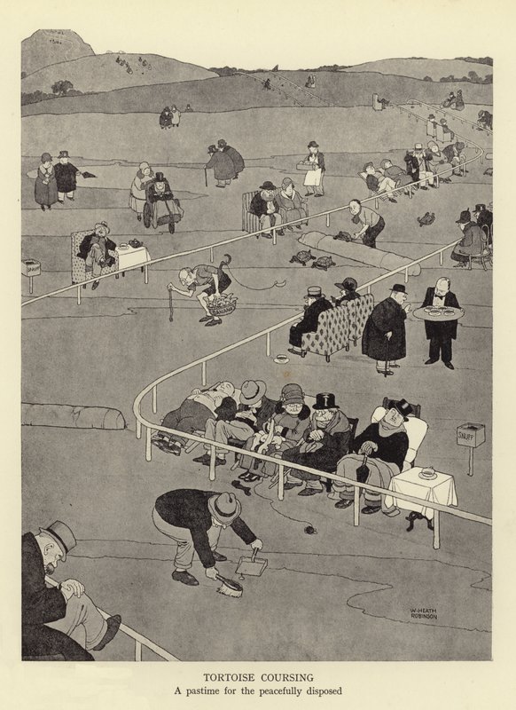 Tartaruga correndo, um passatempo para os pacíficos de William Heath Robinson