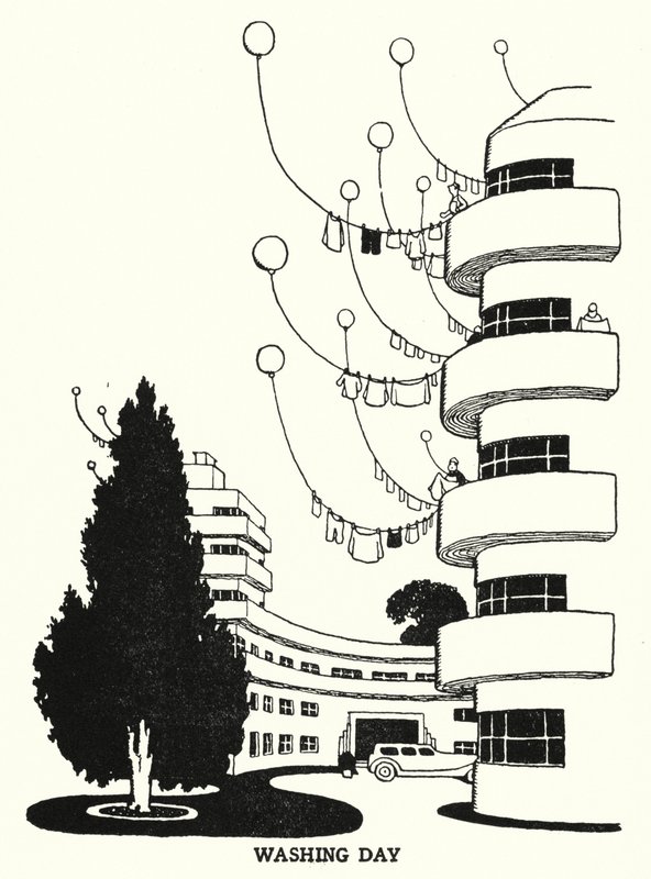 Dia da Lavagem (litho) de William Heath Robinson