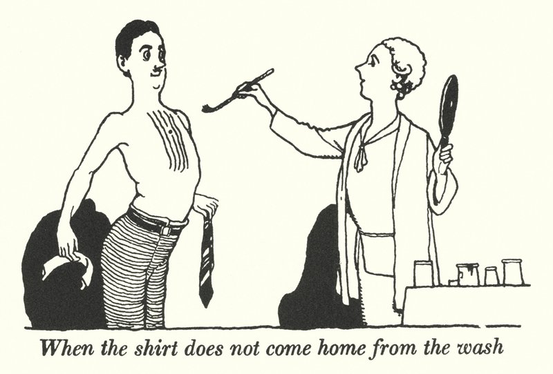 Quando a camisa não chega a casa da lavagem (litho) de William Heath Robinson