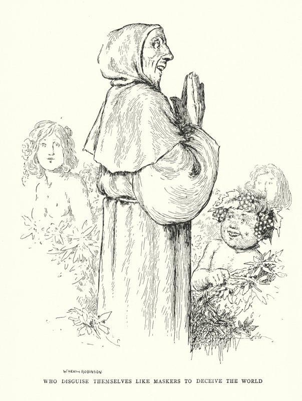 Que se disfarçam de mascaradores para enganar o mundo (litho) de William Heath Robinson