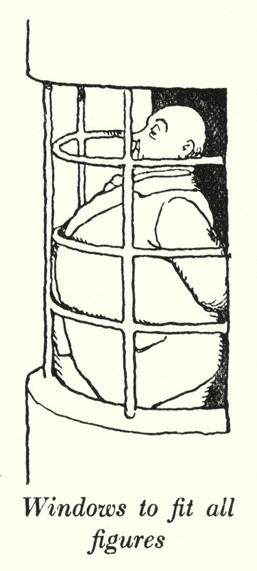 Janelas para caber todos os números (litho) de William Heath Robinson