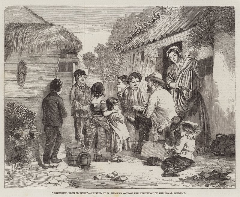 Esboçando da natureza, da exposição da Royal Academy de William Hemsley