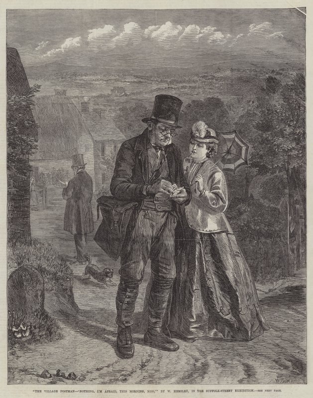 The Village Postman: "Nada, receio, esta manhã, senhorita" de William Hemsley