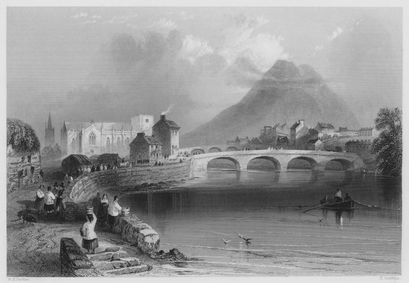 Ballina, Condado de Mayo (gravura) de William Henry (after) Bartlett