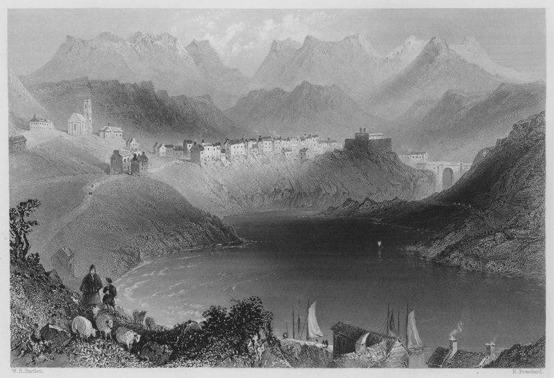 Clifden, Connemara (gravura) de William Henry (after) Bartlett
