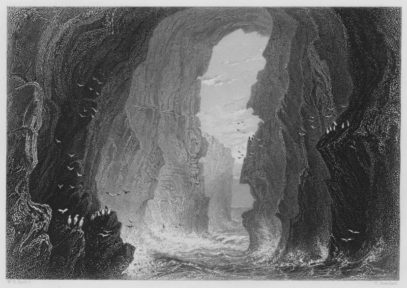 Dunkerry Cave, County Antrim (gravura) de William Henry (after) Bartlett