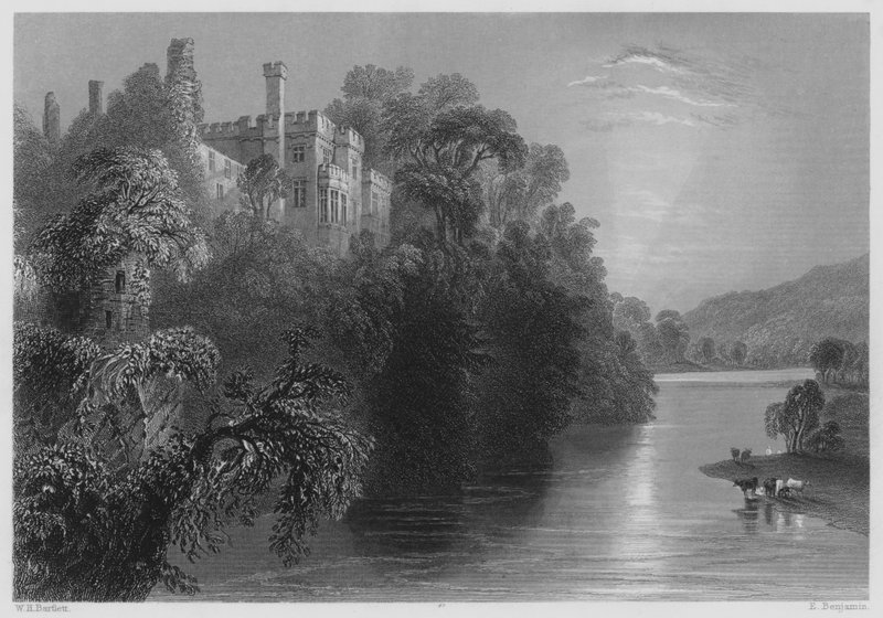 Castelo de Lismore, Condado de Waterford (gravura) de William Henry (after) Bartlett