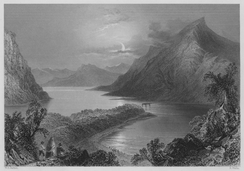 Lough Ina, Connemara (gravura) de William Henry (after) Bartlett