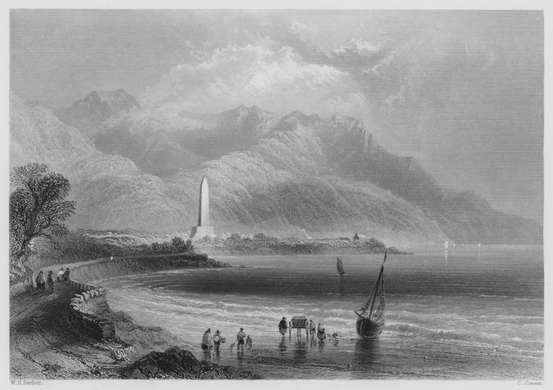 Monumento do General Ross, Ross-Trevor (gravura) de William Henry (after) Bartlett