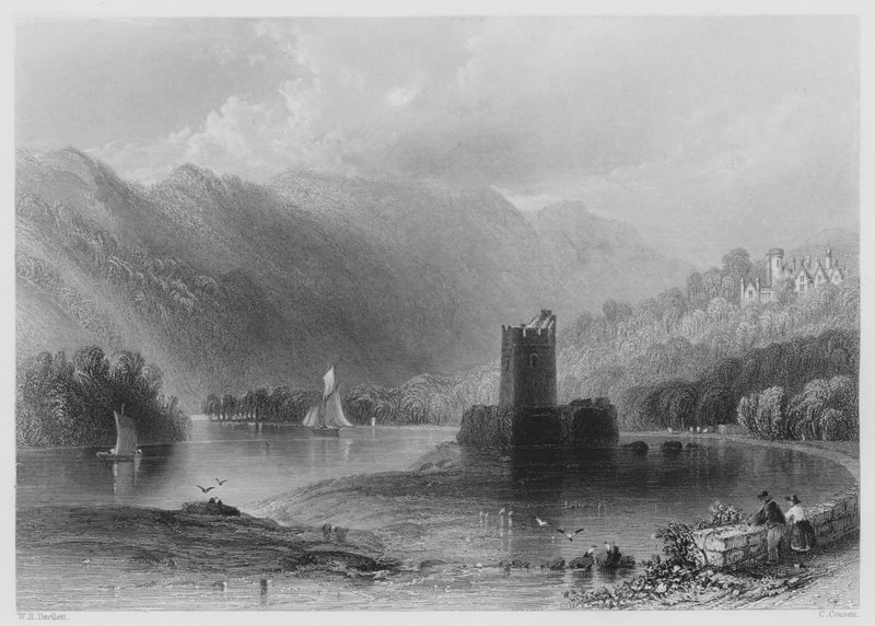 Narrow Water Castle, Newry River (gravura) de William Henry (after) Bartlett