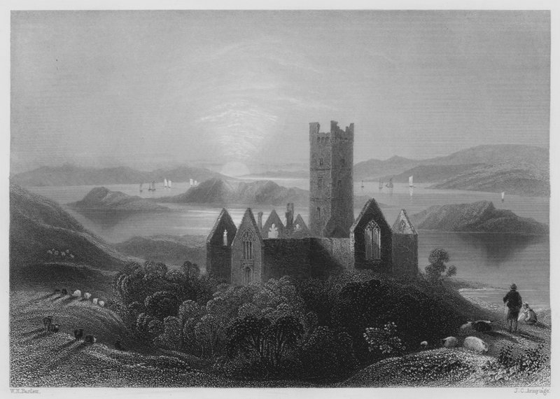 Abadia Roserk (gravura) de William Henry (after) Bartlett