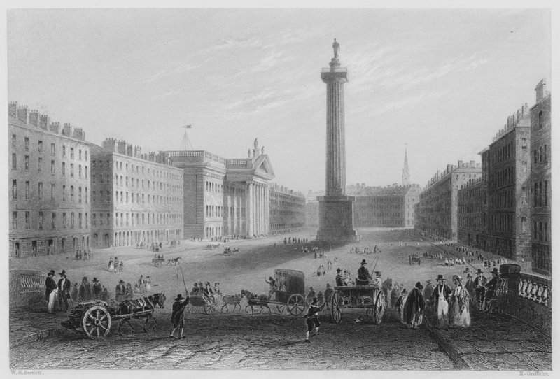 Sackville Street, Dublin (gravura) de William Henry (after) Bartlett